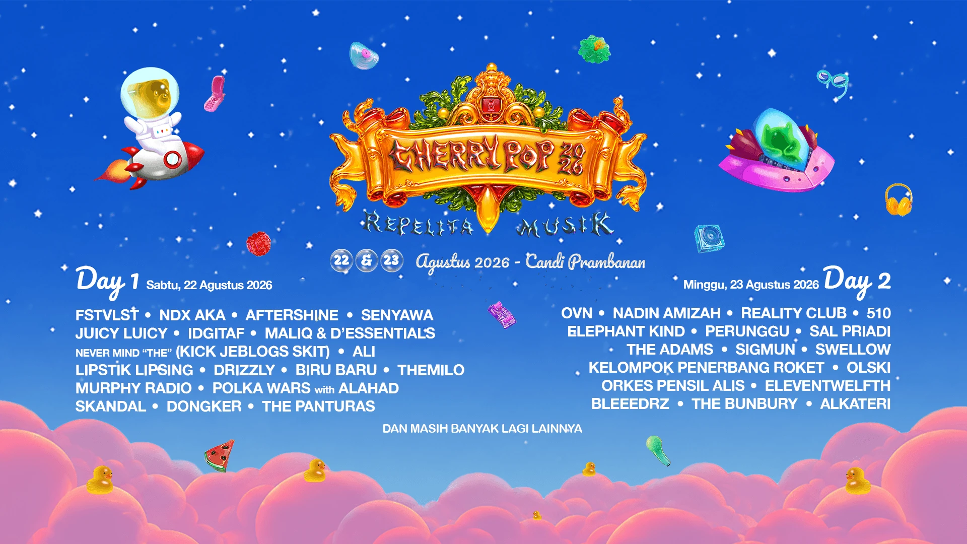 Cherrypop 2026 Dimulai Hari Ini di Prambanan, Ini Lineup Day 1
