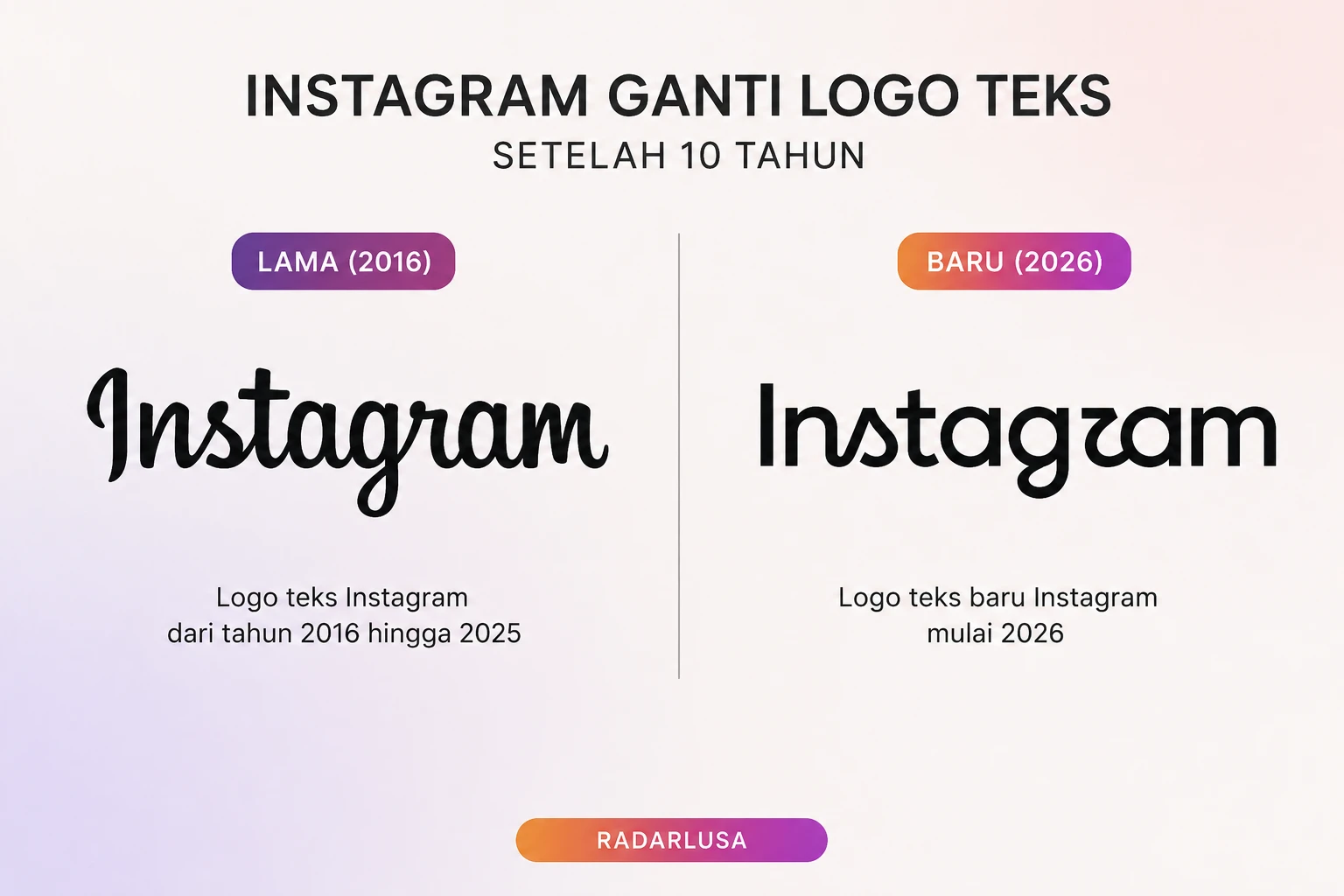 Instagram Ganti Logo Teks Setelah 10 Tahun, Ini Tampilan Barunya